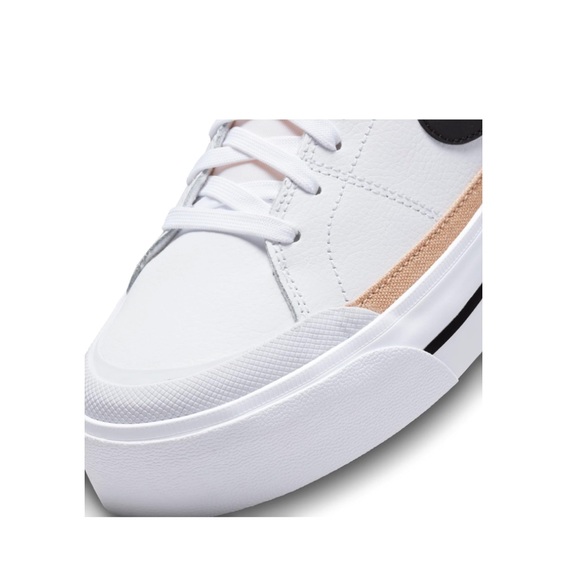 NWT SZ 6.5 NIKE WOMENS COURT LEGACY LIFT SNEAKERS- Black/Sail-white-team Orange - Picture 3 of 8